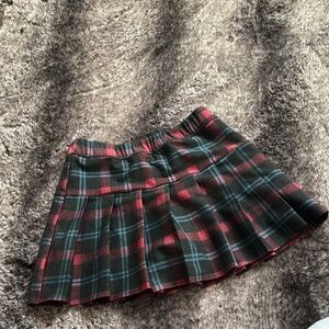 Abercrombie Kids Green and Blue Pleated Skater Skort